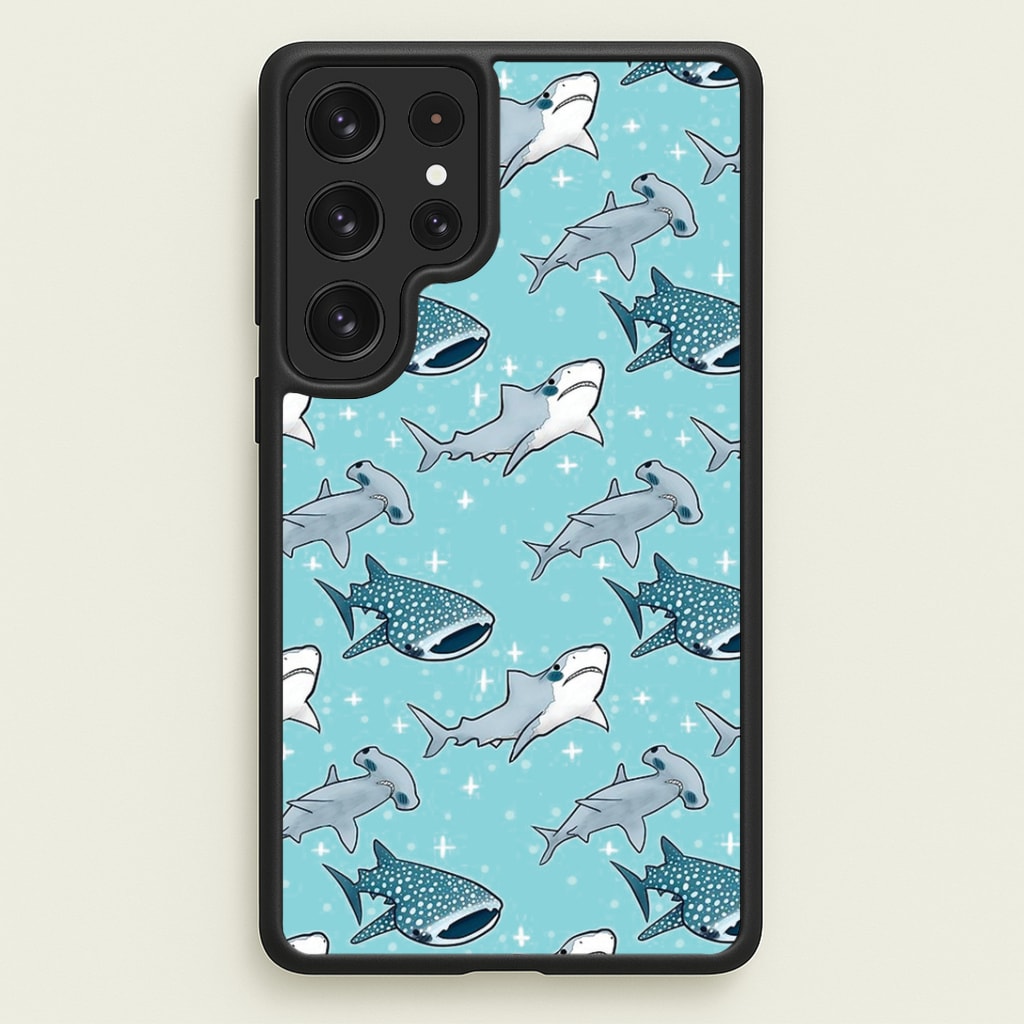 Shark Pattern Phone Case - Galaxy S23 Ultra / Standard