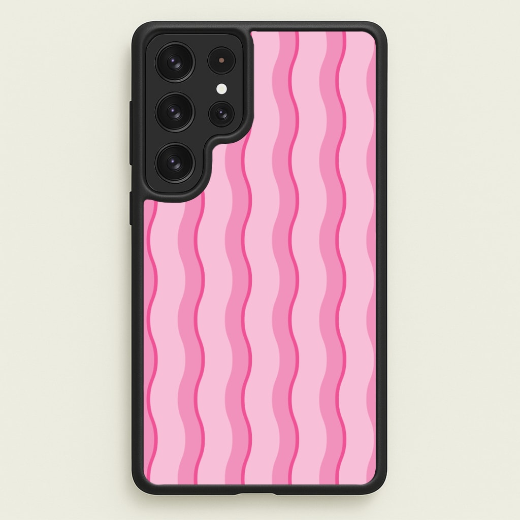 Pink Wavy Stripes Pattern Phone Case