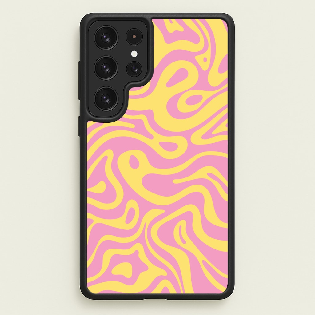 Yellow And Pink Waves Pattern Phone Case