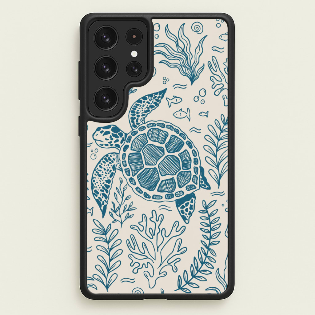 Teal Turtle Reef Phone Case