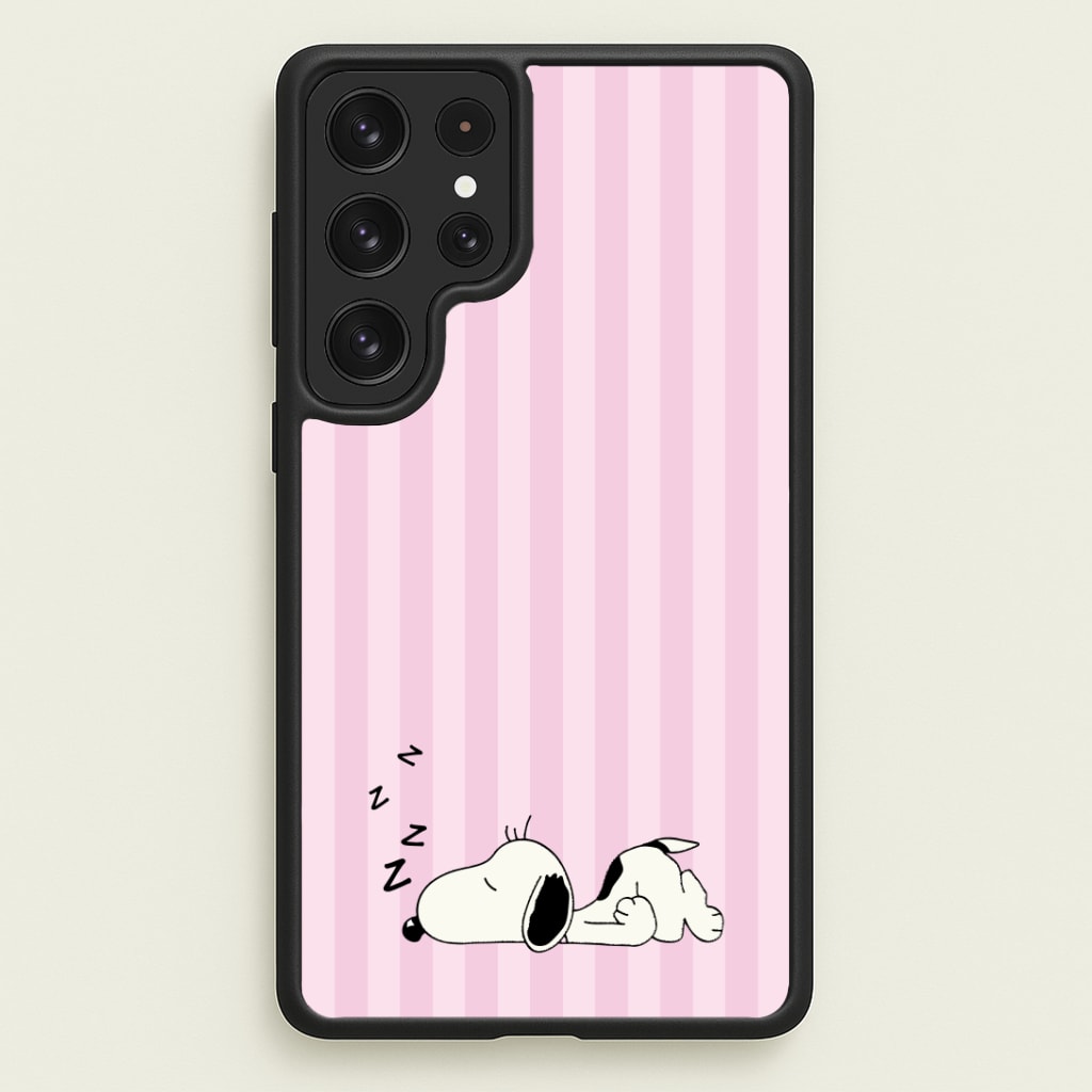 Pastel Stripes Cartoon Beagle Phone Case - Galaxy S23 Ultra / Standard