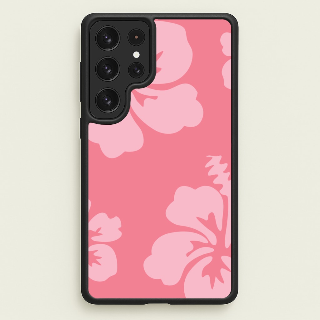 Pink Hawaiian Flowers Pattern Phone Case - Galaxy S23 Ultra / Standard