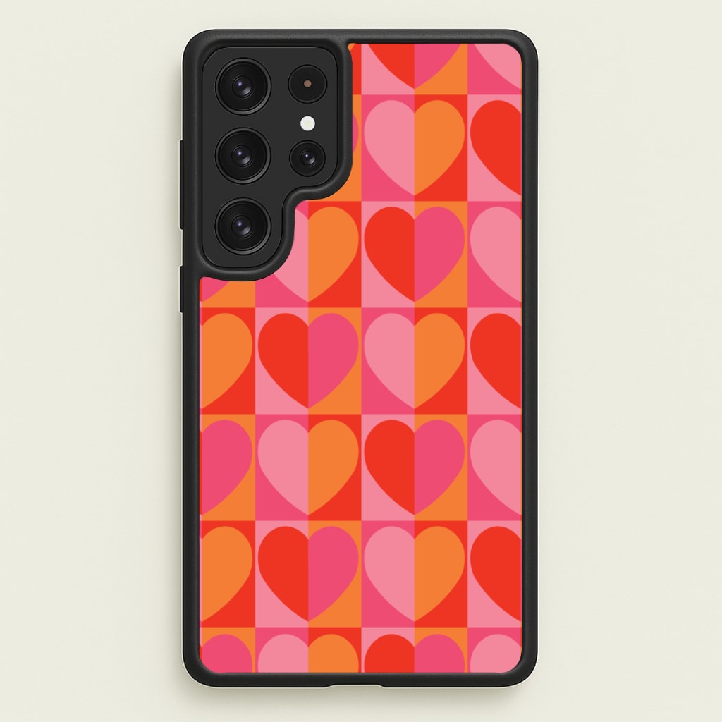 Sunset Hearts Pattern Phone Case