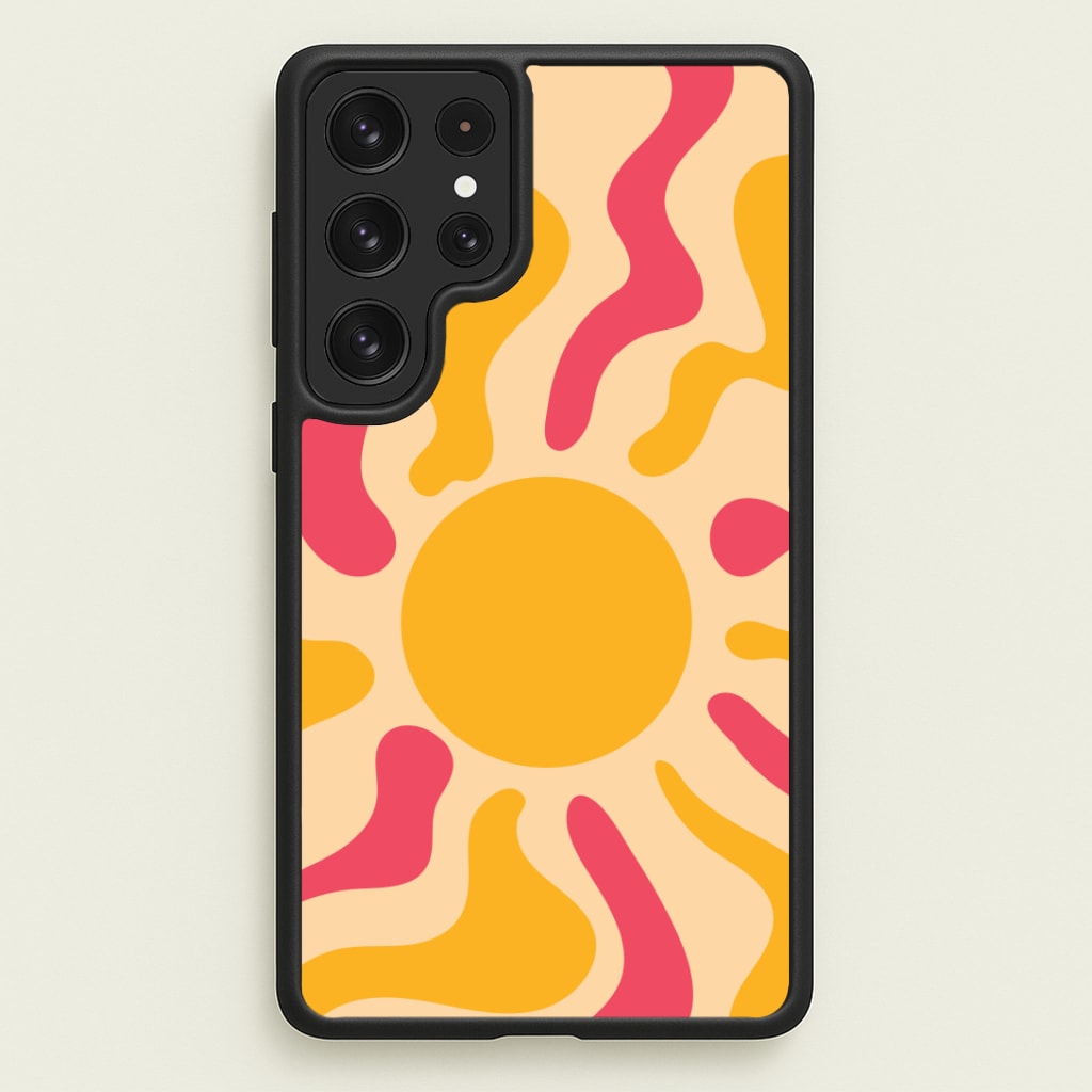 Yellow And Pink Abstract Sun Phone Case