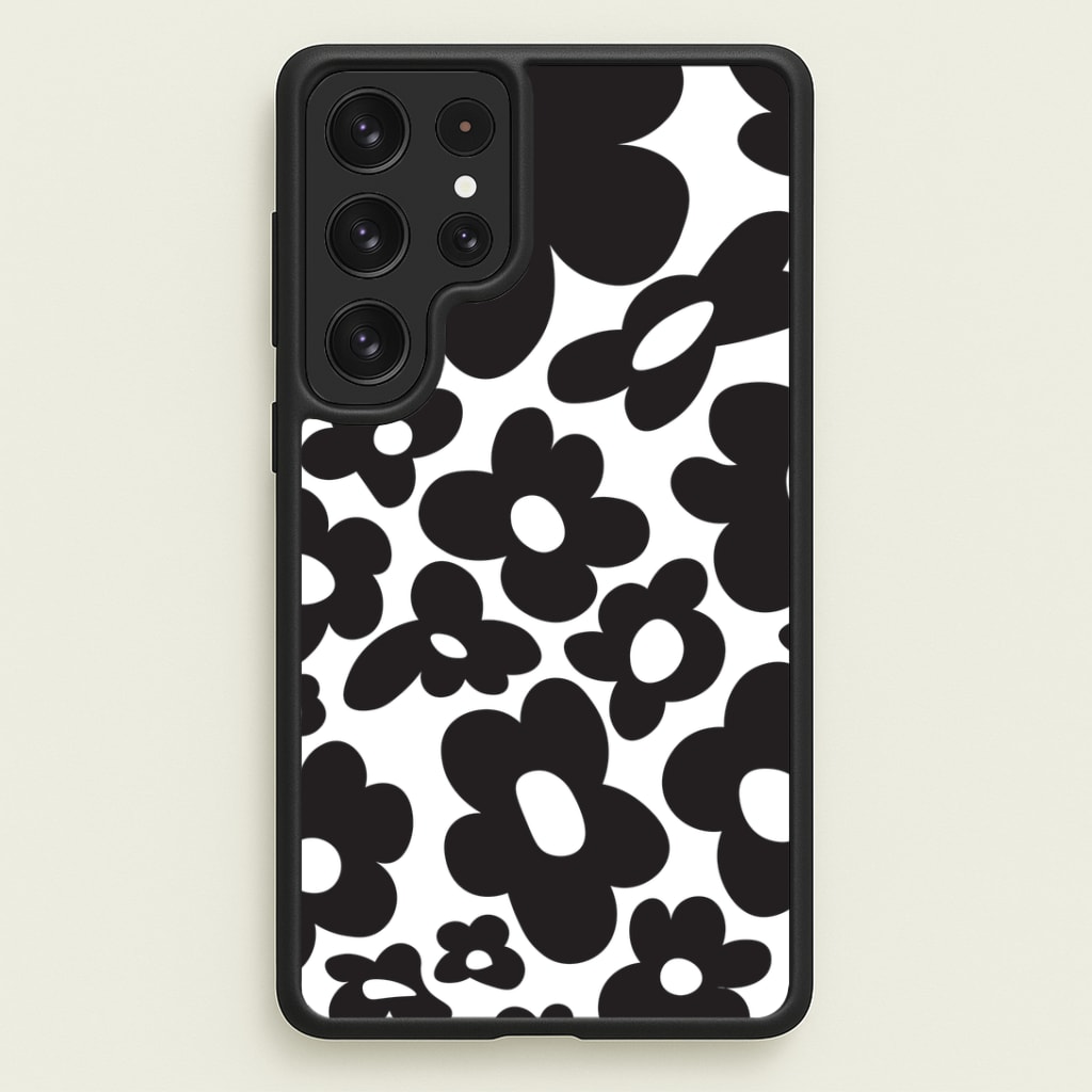 Black Flowers - Trippy Patterns Phone Case