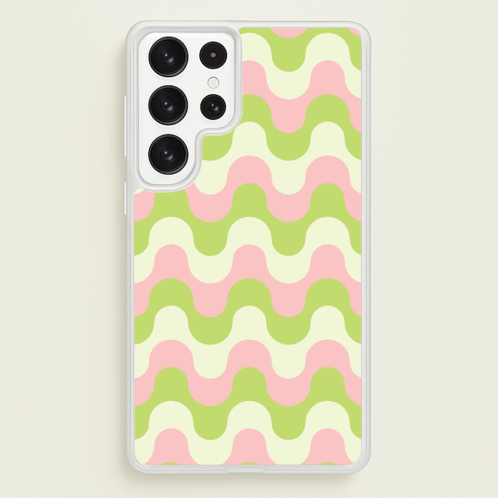 Green And Pink Retro Waves Pattern Phone Case