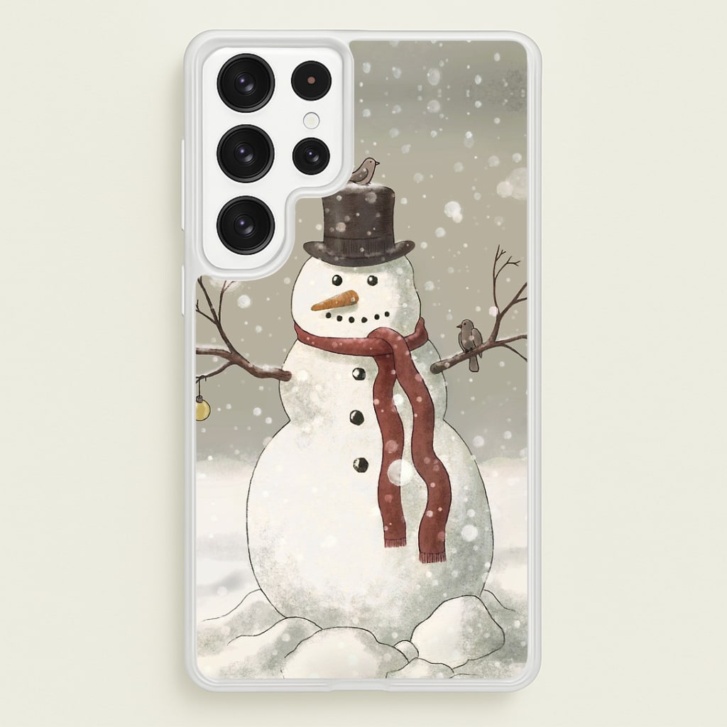Christmas Snowman Drawing Phone Case