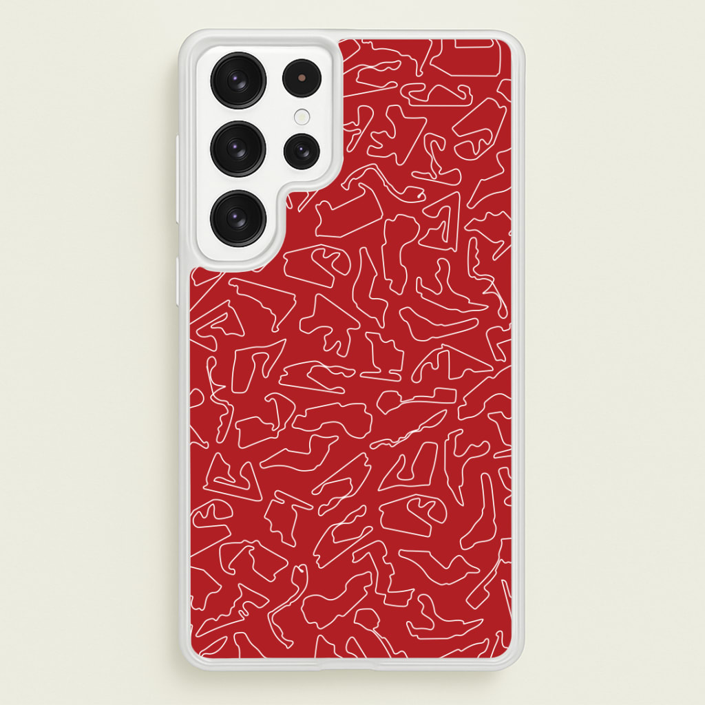 Track Outlines Red Phone Case