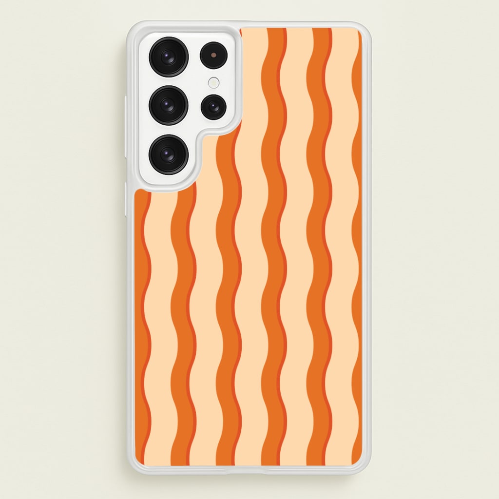 Orange Wavy Stripes Pattern Phone Case