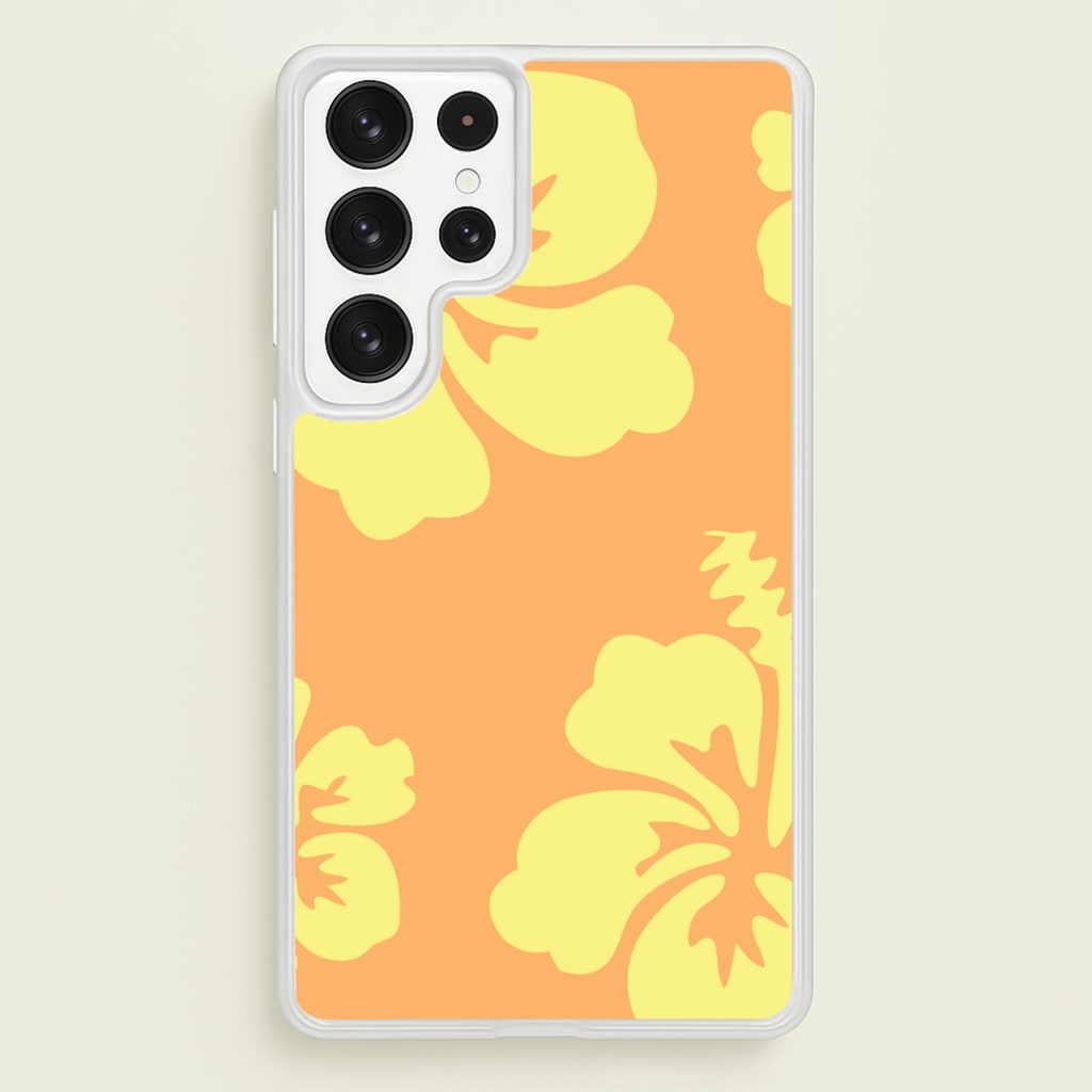 Orange And Yellow Hawaiian Flowers Pattern Phone Case