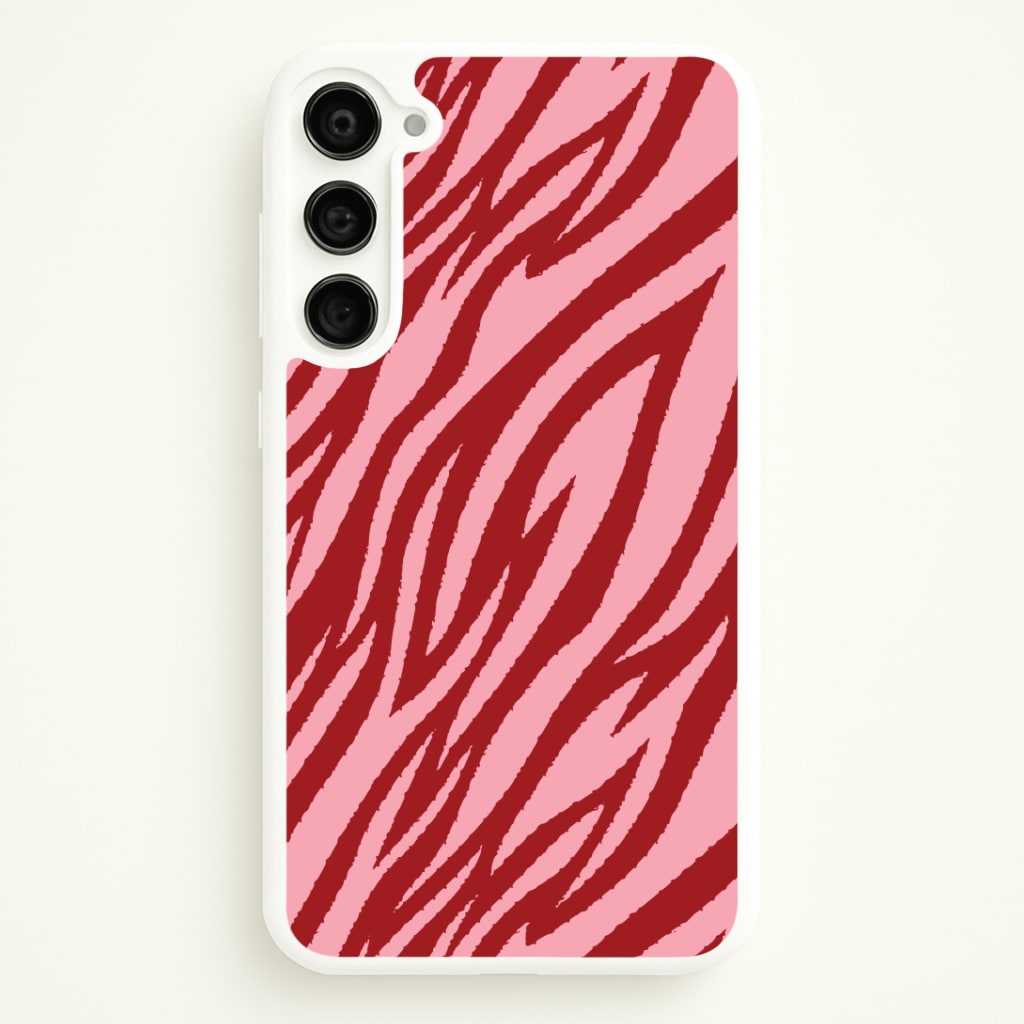 Red And Pink Tiger Print Phone Case