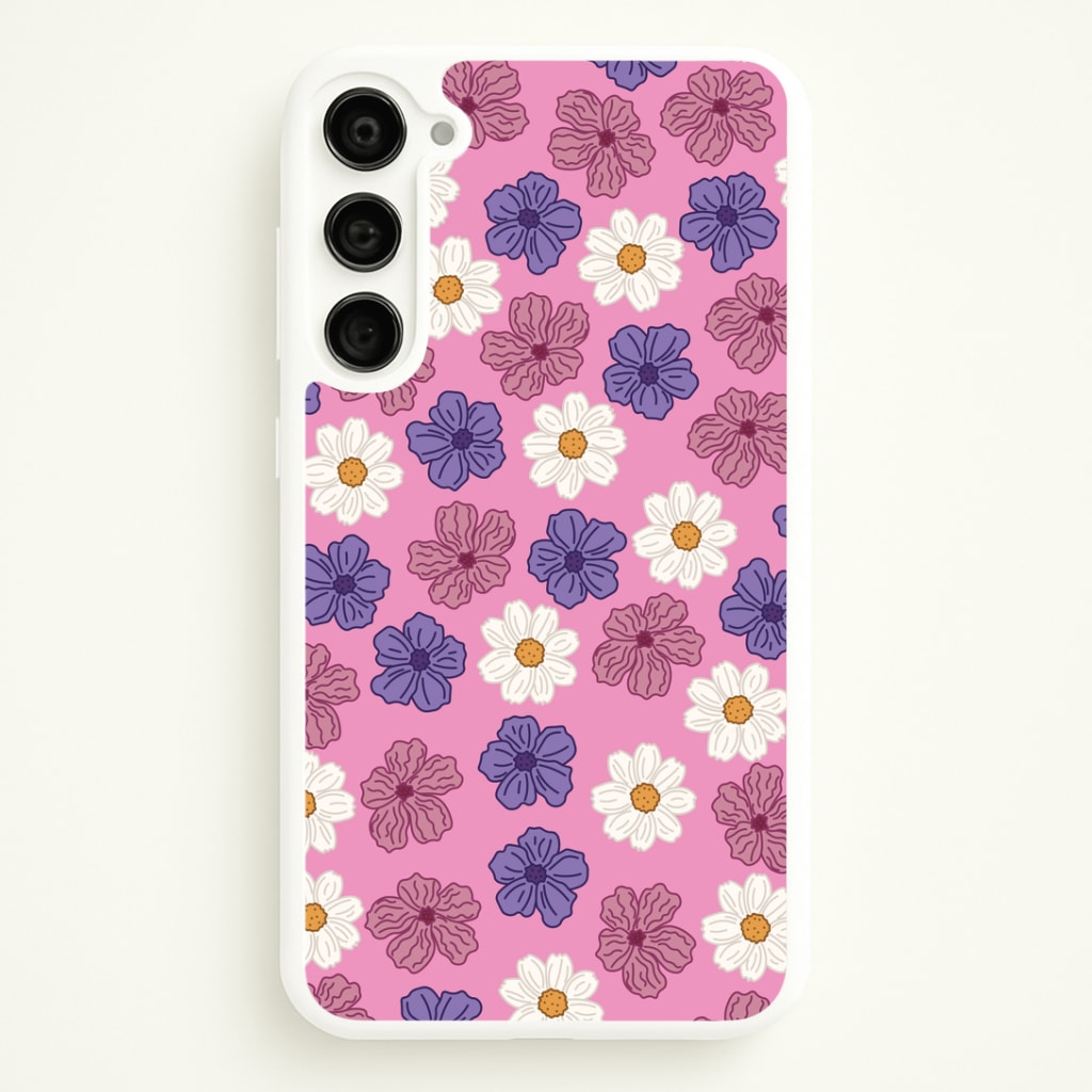 Pink, Purple And White Flowers - Floral Patterns Phone Case