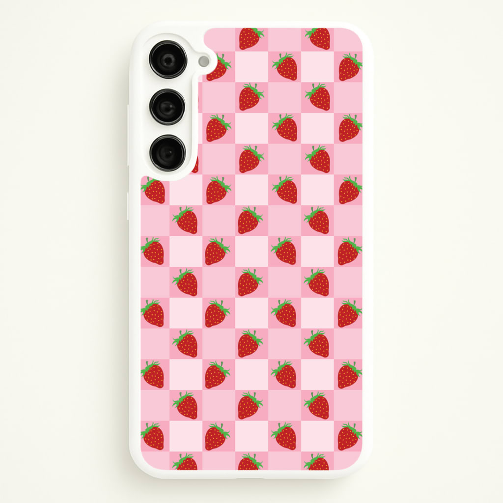 Checkered Strawberries Pattern Phone Case