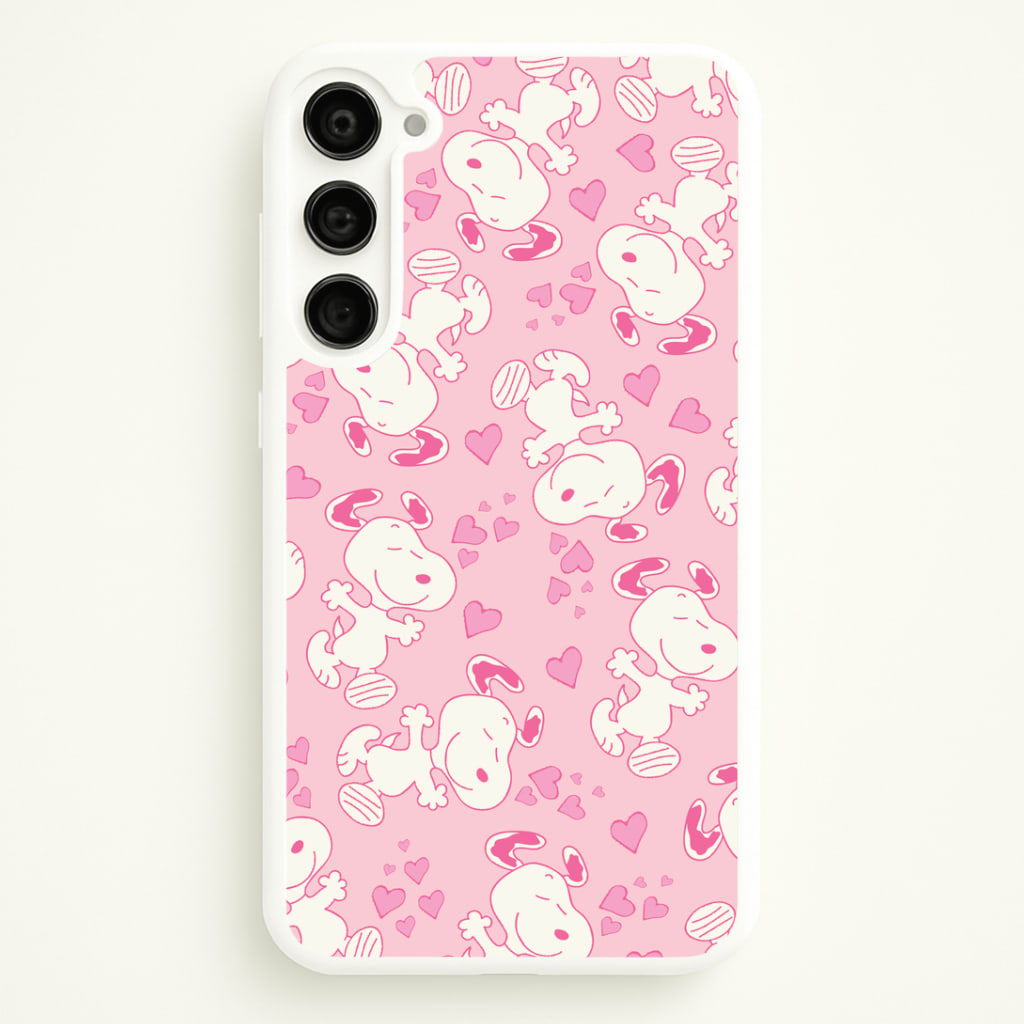 Cartoon Beagle Valentine Hearts Pattern Phone Case