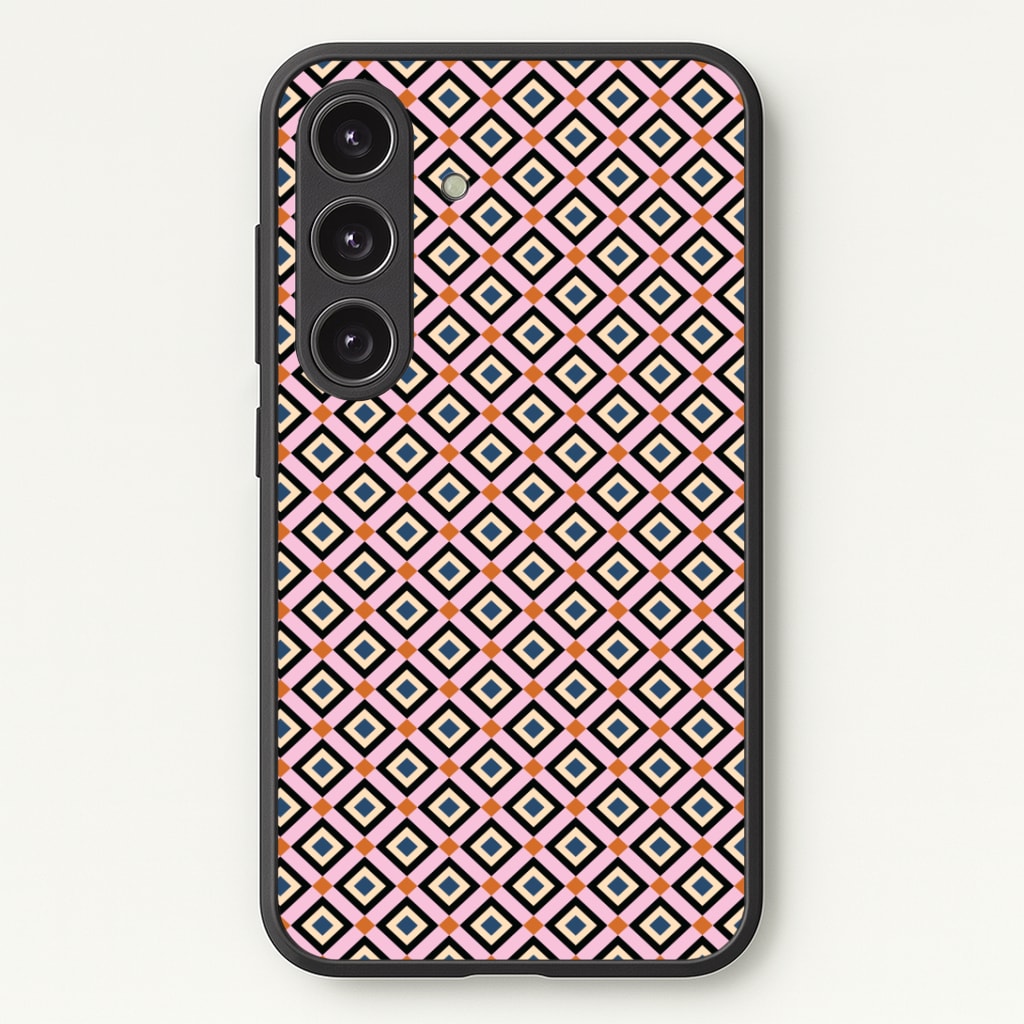 Retro Diamonds Pattern Phone Case - Galaxy S24 Plus / Standard