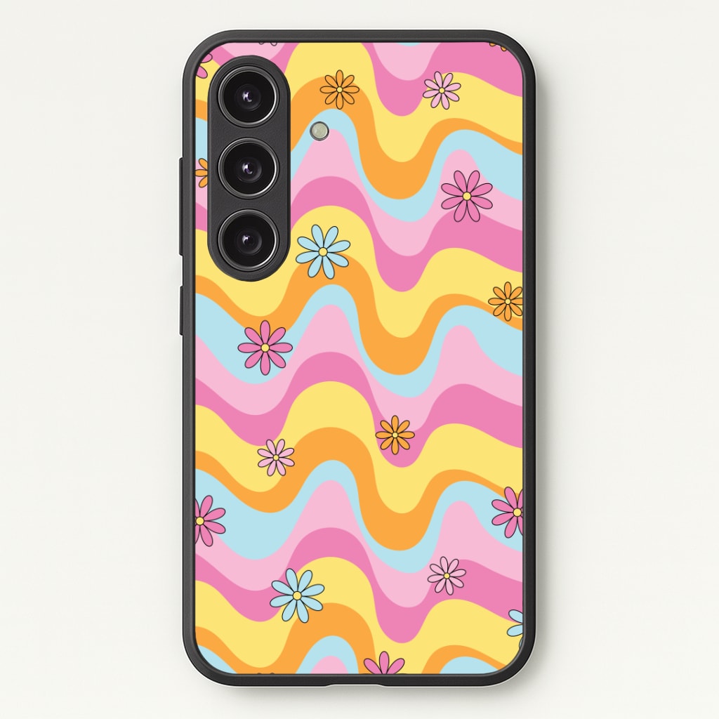 Summer Waves Retro Pattern Phone Case - Galaxy S24 Plus / Standard