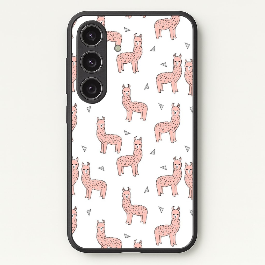 Pale Pink Alpaca Pattern Phone Case - Galaxy S24 Plus / Standard