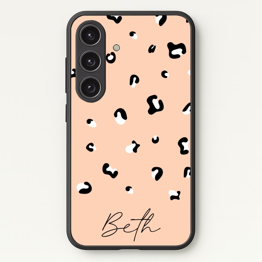 Personalised Name Cheetah Print Phone Case - Galaxy S24 Plus / Standard
