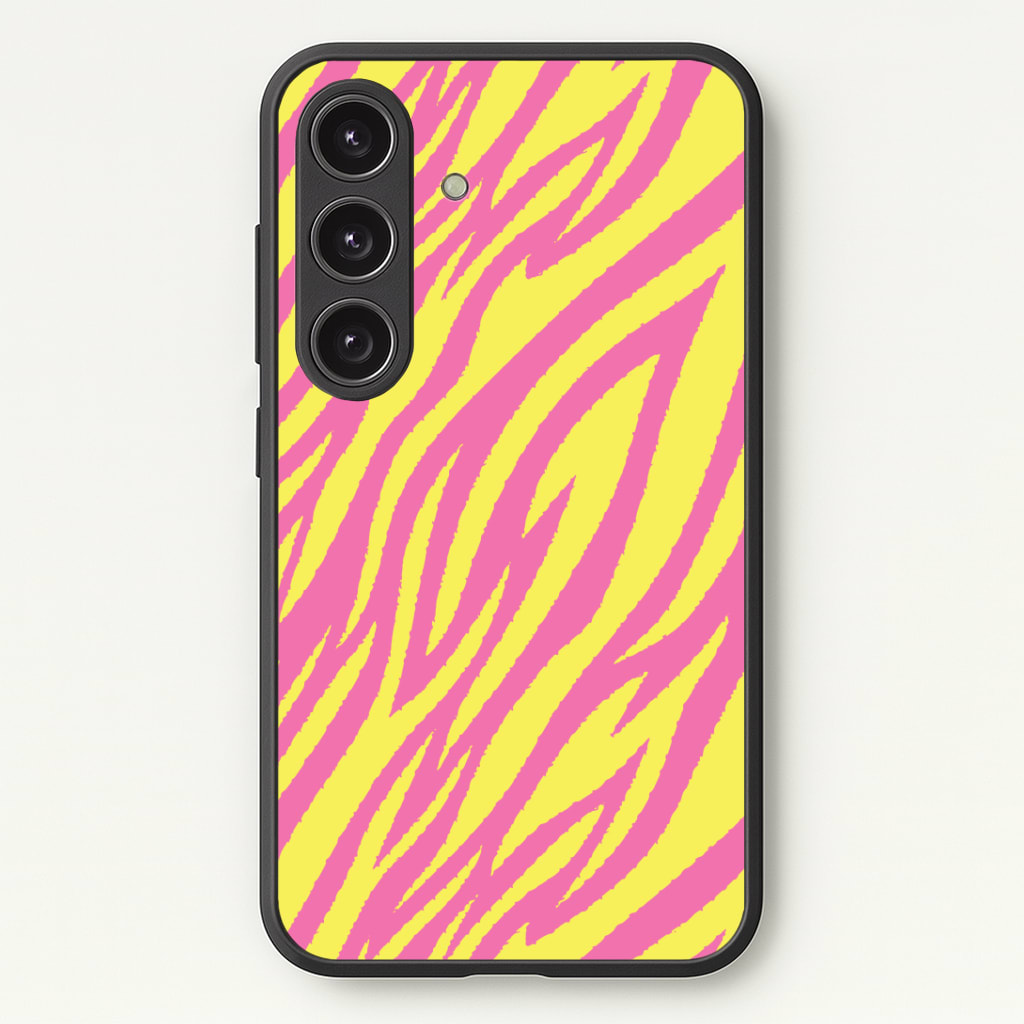 Neon Zebra Print Phone Case - Galaxy S24 Plus / Standard