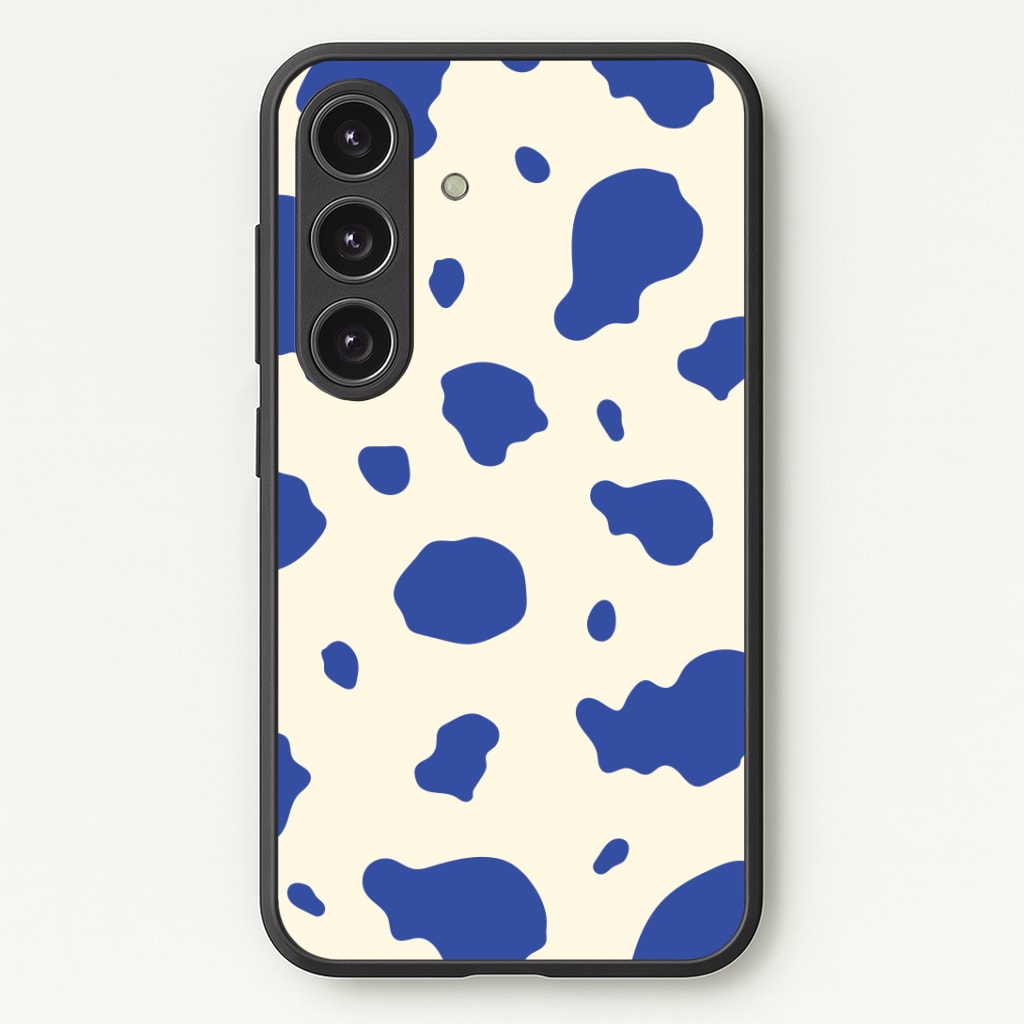 Blue Cow Print Phone Case - Galaxy S24 Plus / Standard