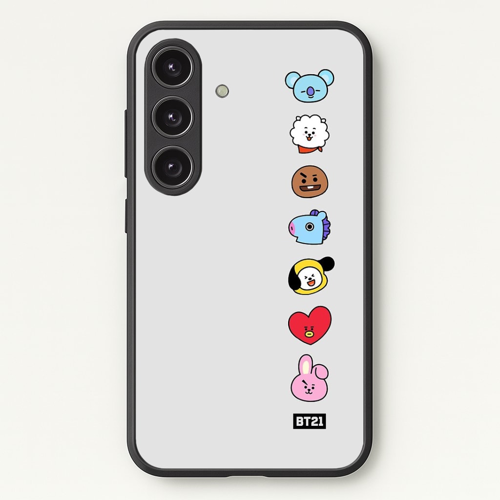 BT21 Vertical Faces - K Pop Phone Case - Galaxy S24 Plus / Standard