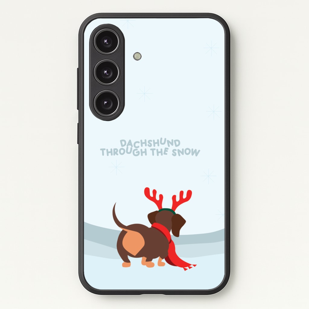 Dachshund Through The Snow - Christmas Phone Case - Galaxy S24 Plus / Standard