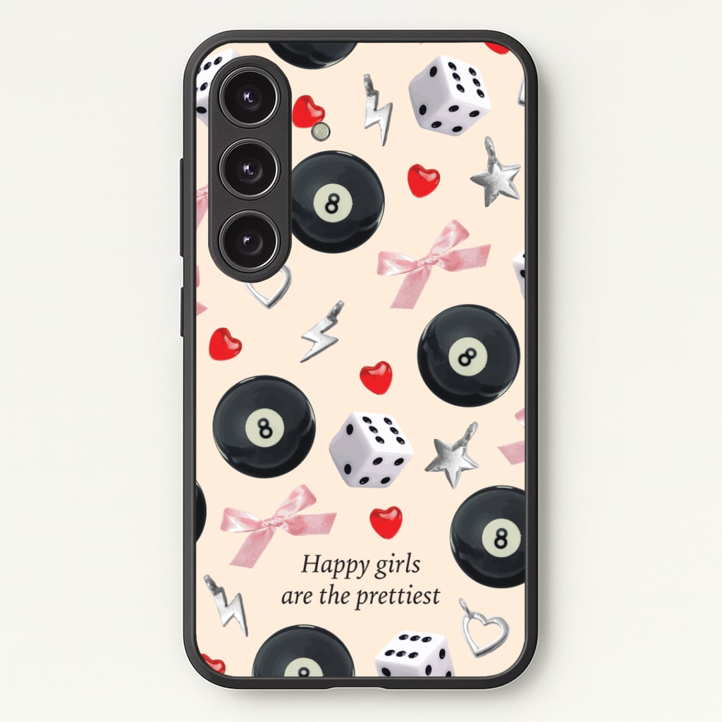 Happy Girls Are The Prettiest Pattern Phone Case - Galaxy S24 Plus / Standard