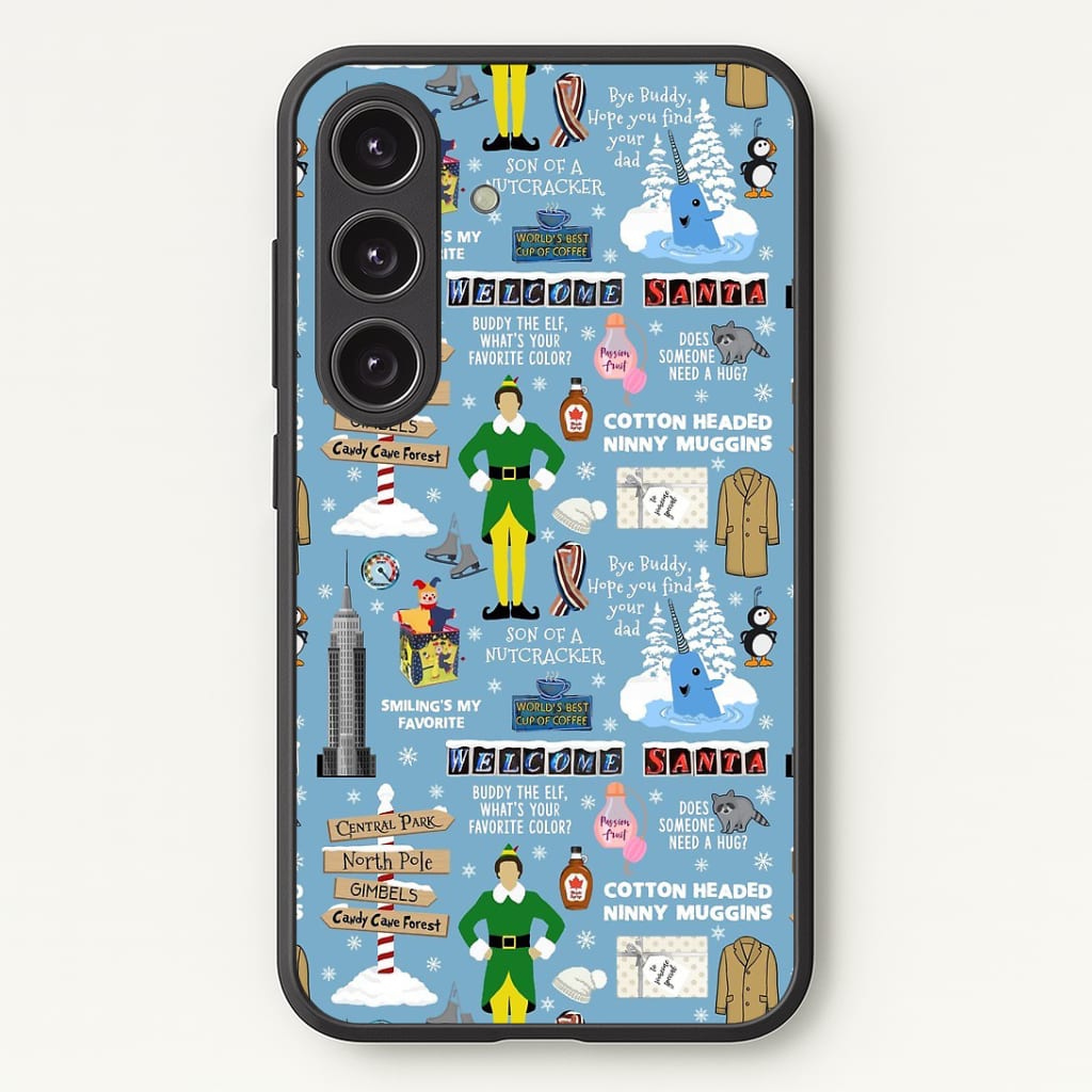 Blue Buddy The Elf Pattern Phone Case - Galaxy S24 Plus / Standard
