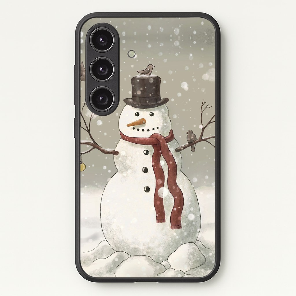Christmas Snowman Drawing Phone Case - Galaxy S24 Plus / Standard