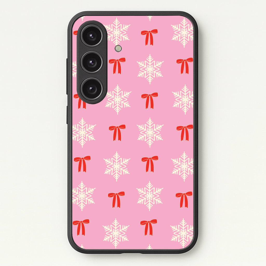 Coquette Bows And Snowflakes Pattern Phone Case - Galaxy S24 Plus / Standard