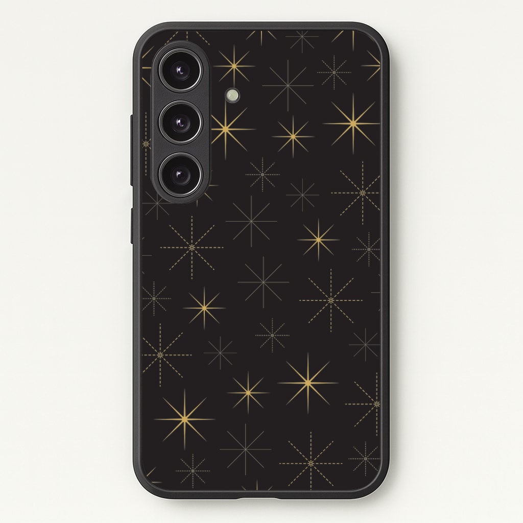 Christmas Gold Stars Pattern Phone Case - Galaxy S24 Plus / Standard