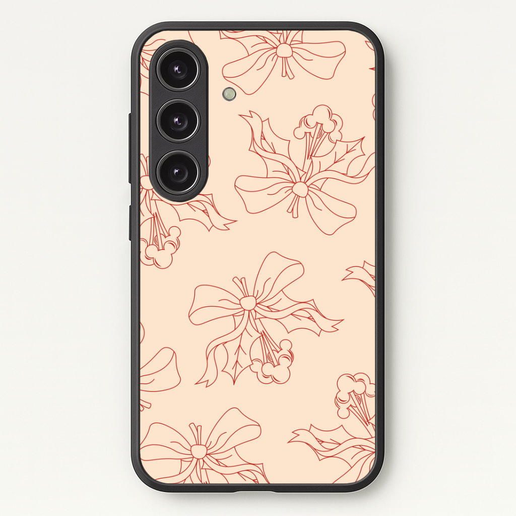 Cartoon Mouse Holly Pattern Phone Case - Galaxy S24 Plus / Standard