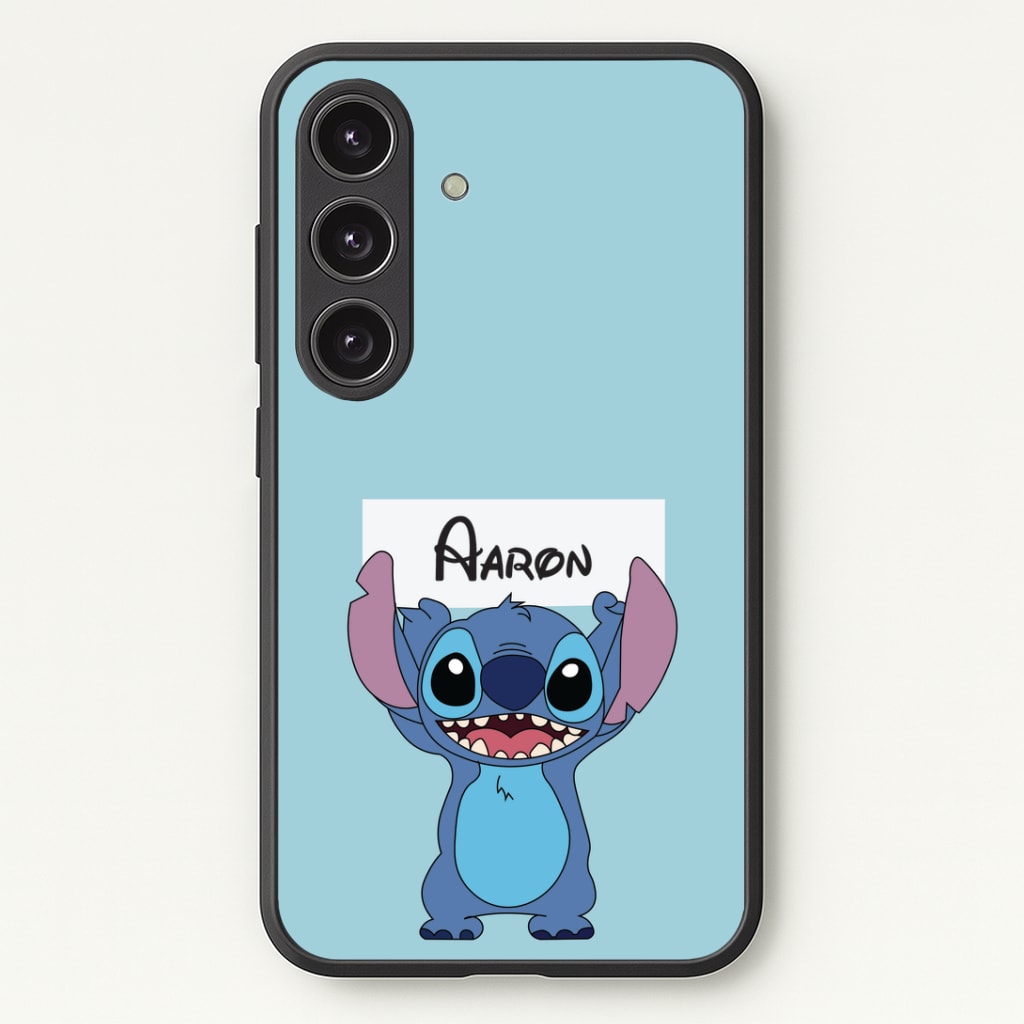 Standing Blue Alien - Personalised Disney Phone Case - Galaxy S24 Plus / Standard