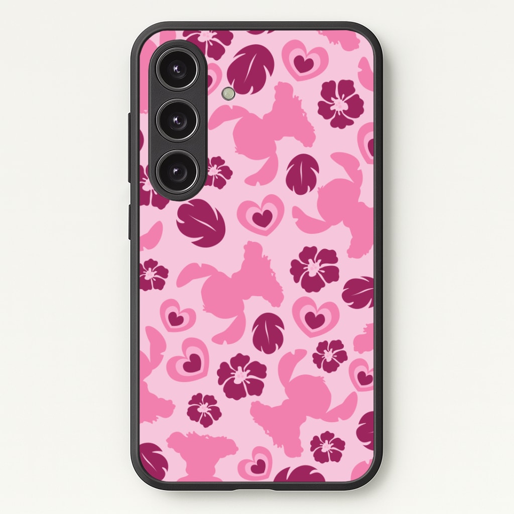 Pink Alien Silhouette Pattern Phone Case - Galaxy S24 Plus / Standard