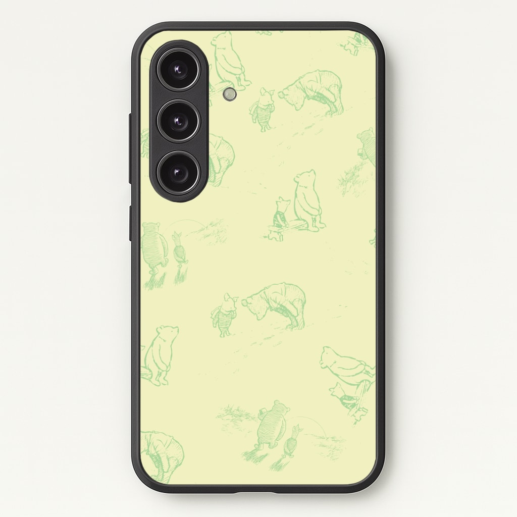 Sketched Winnie Pattern Phone Case - Galaxy S24 Plus / Standard