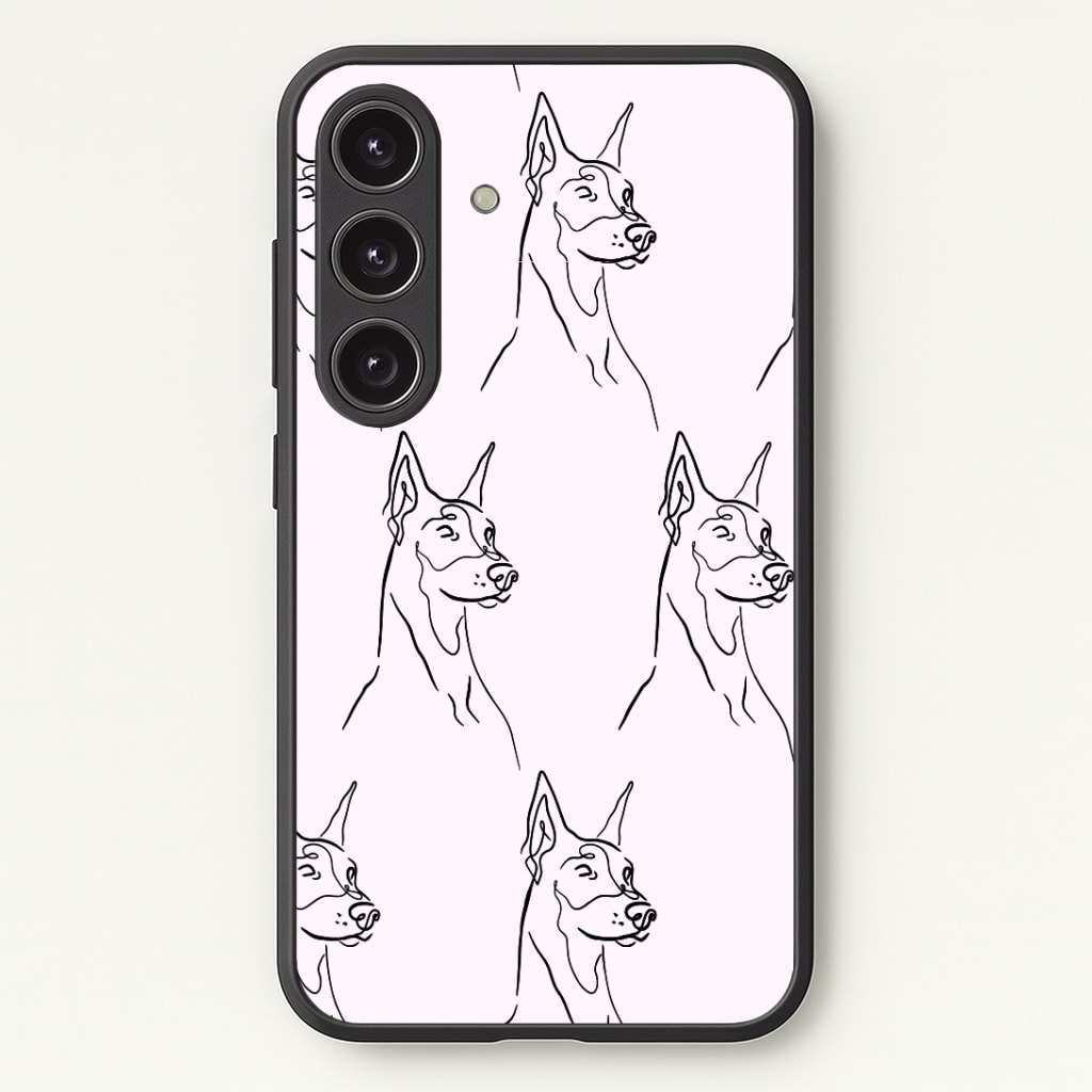 Dobermann Outline - Dog Pattern Phone Case - Galaxy S24 Plus / Standard