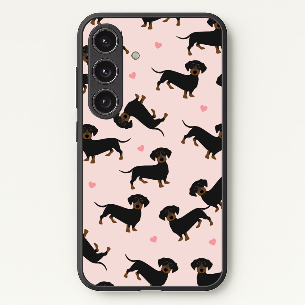 Heart Dachshund - Dog Pattern Phone Case - Galaxy S24 Plus / Standard