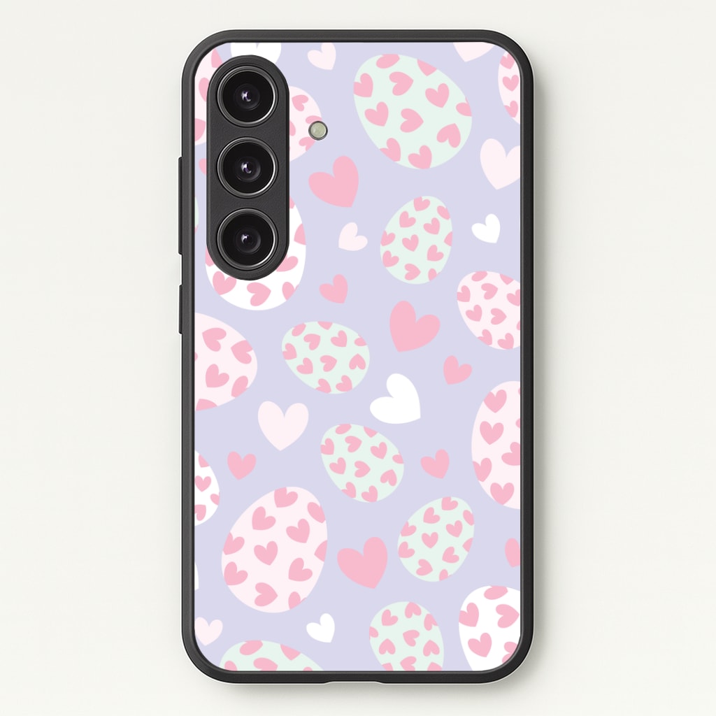 Heart Easter Eggs Pattern Phone Case - Galaxy S24 Plus / Standard