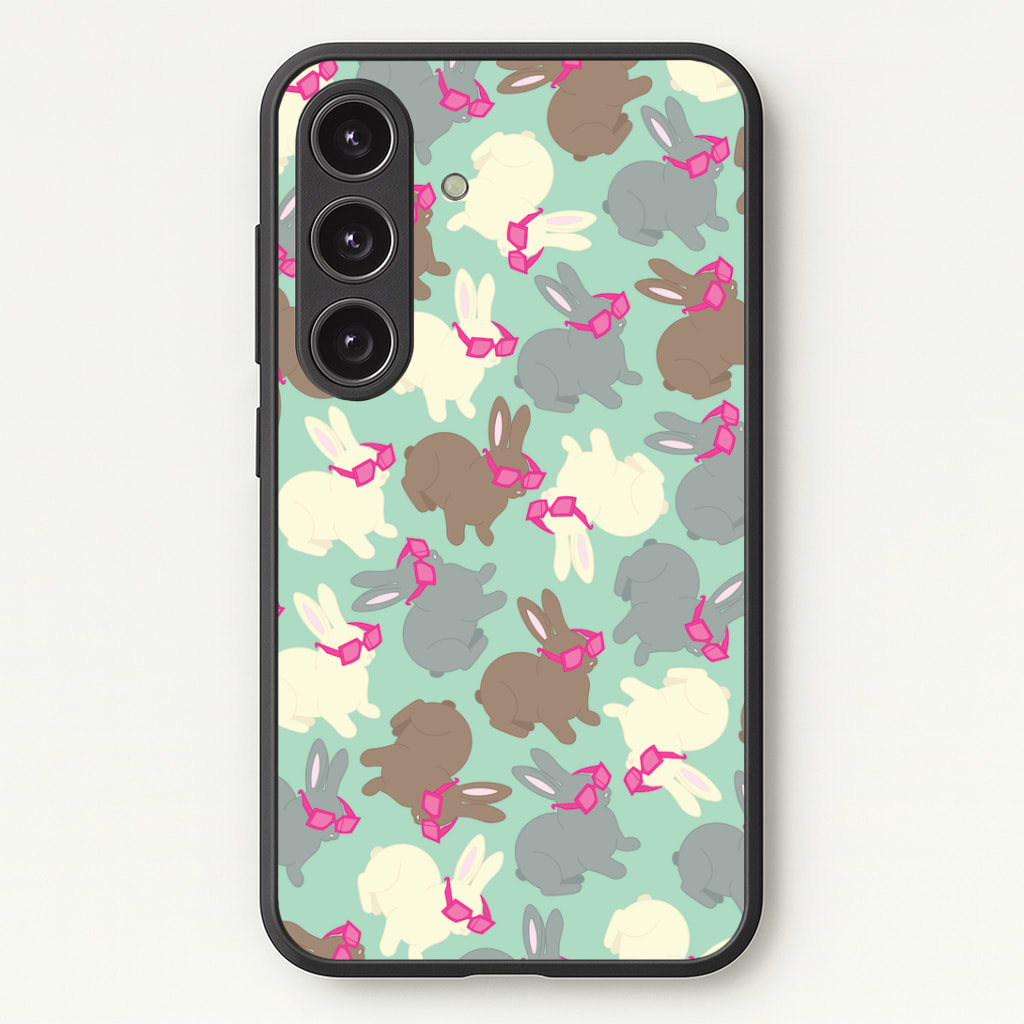 Bunny With Glasses Pattern Phone Case - Galaxy S24 Plus / Standard