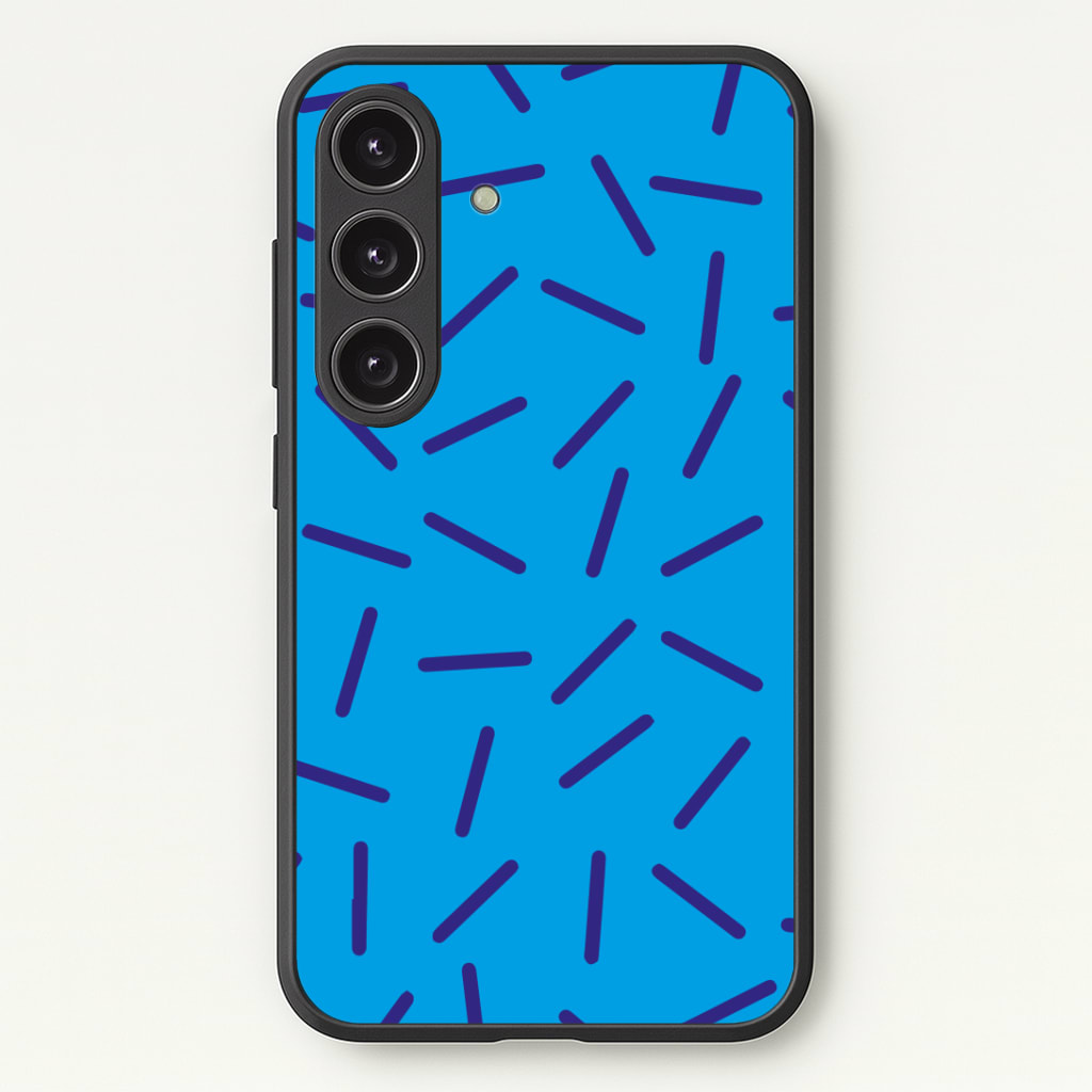 Blue Line Pattern - Eighties Phone Case - Galaxy S24 Plus / Standard