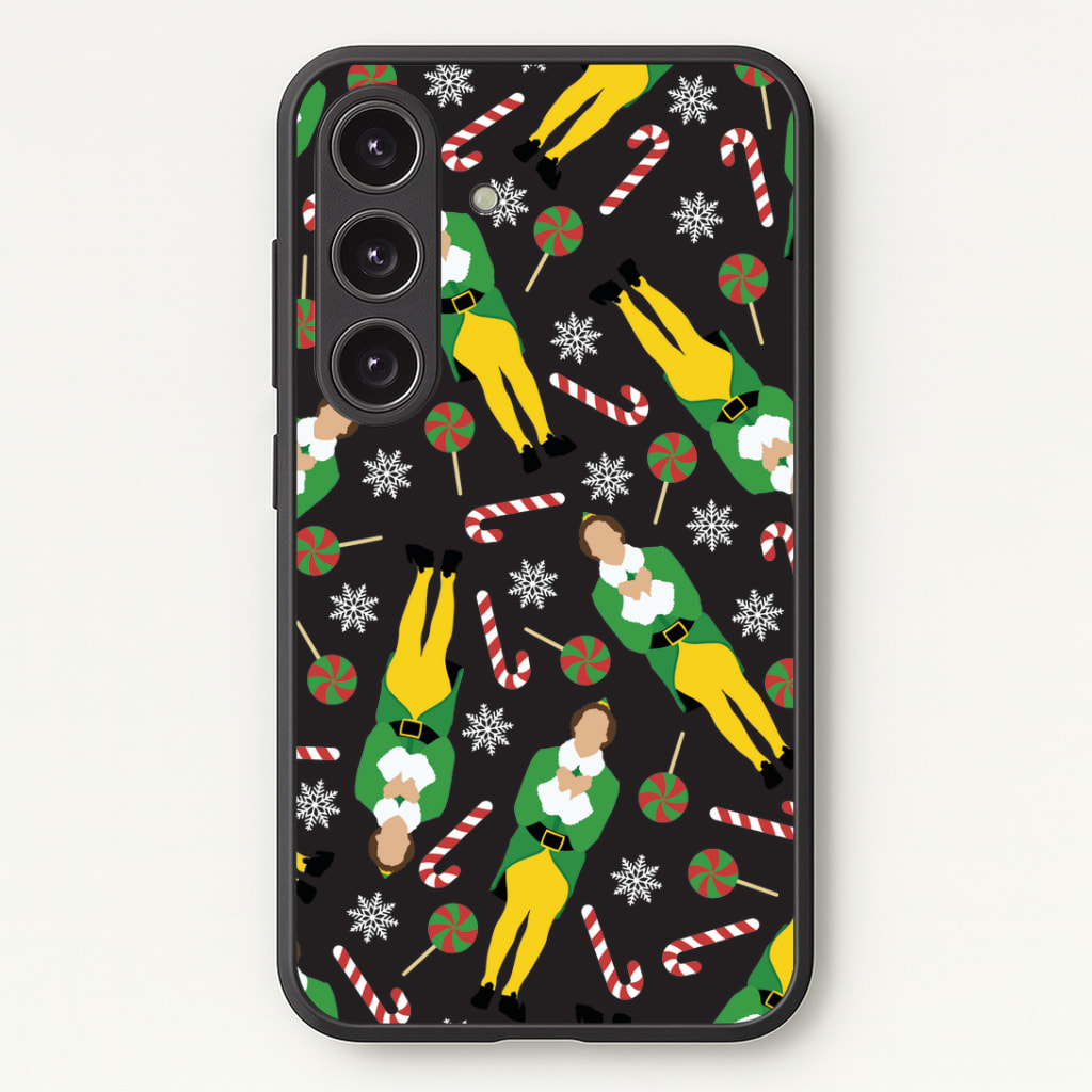 Elf Candy Cane Pattern Phone Case - Galaxy S24 Plus / Standard