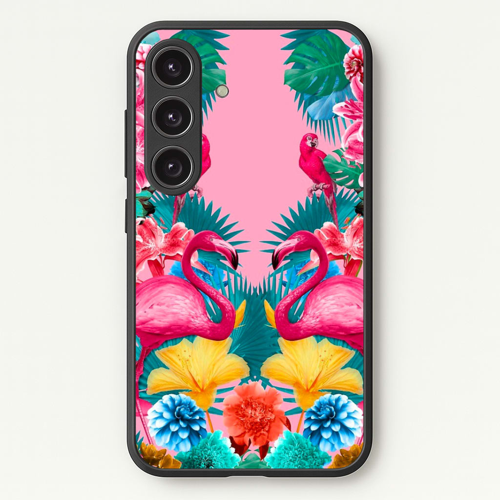 Flamingo and Tropical garden Phone Case - Galaxy S24 Plus / Standard