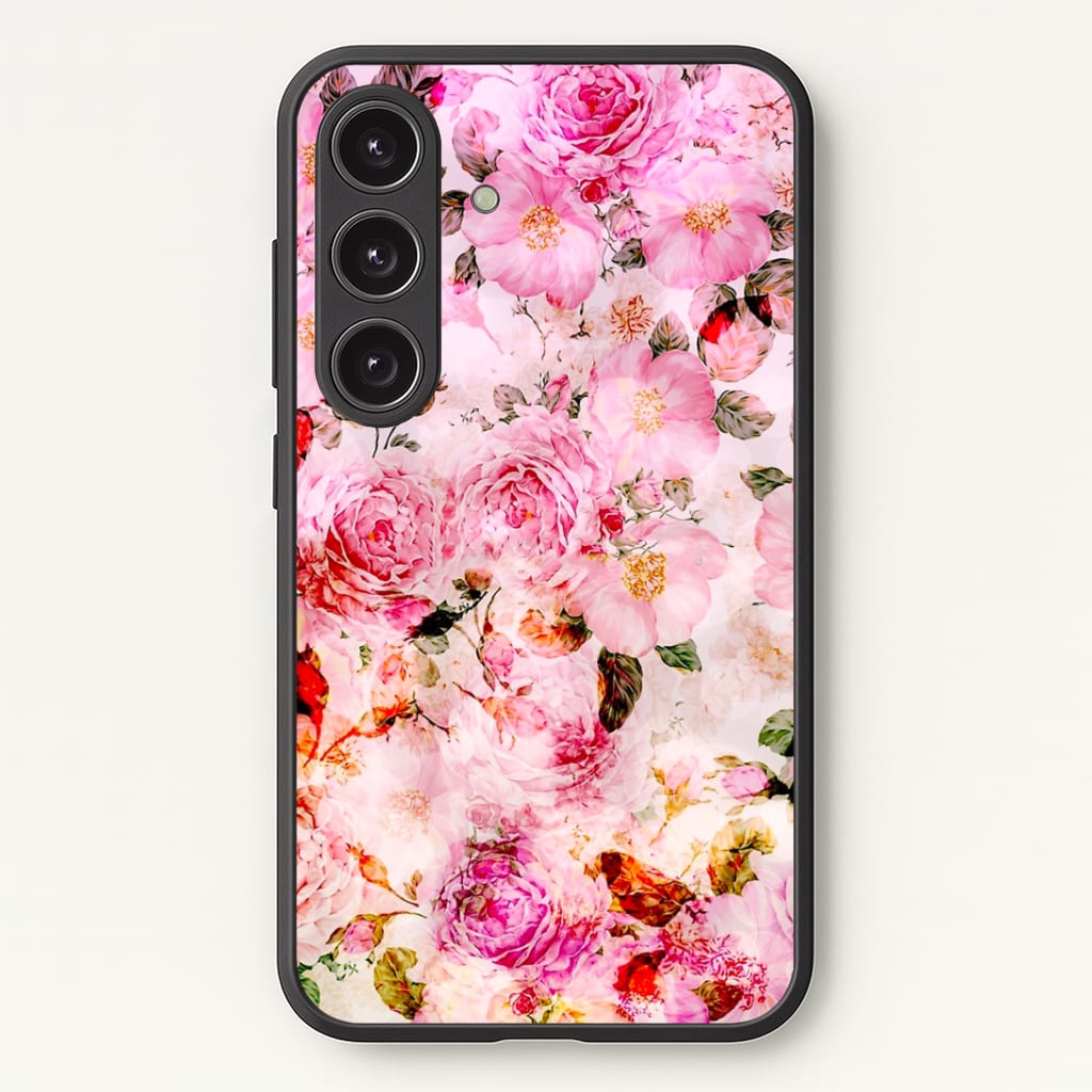 Pretty Pink Chic Floral Pattern Phone Case - Galaxy S24 Plus / Standard