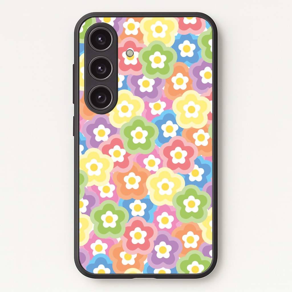 Psychedelic Flowers - Floral Patterns Phone Case - Galaxy S24 Plus / Standard