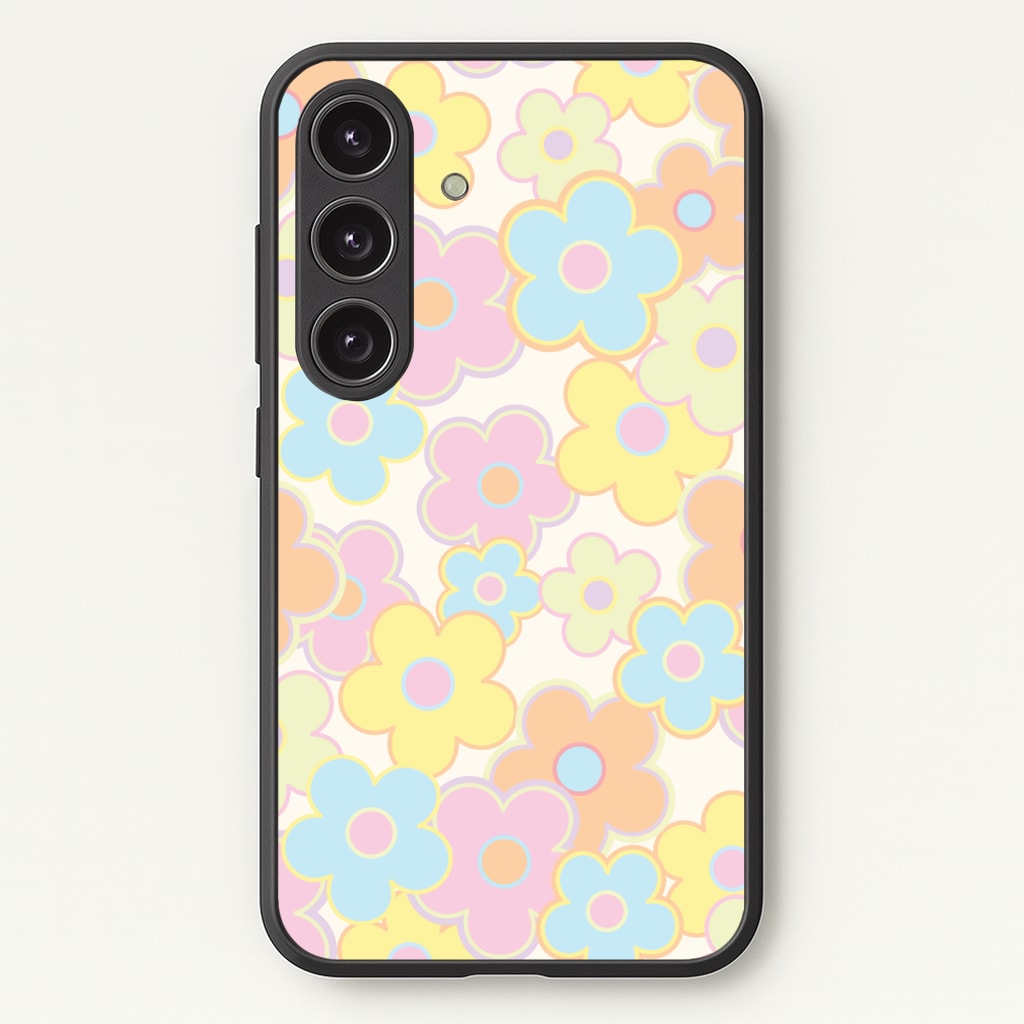 Pastel Abstract Flowers Pattern Phone Case - Galaxy S24 Plus / Standard