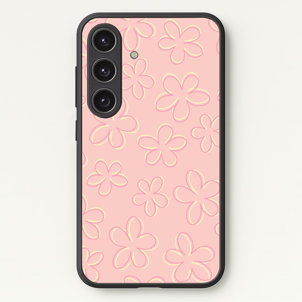 Abstract Flower Outlines Pattern Phone Case - Galaxy S24 Plus / Standard