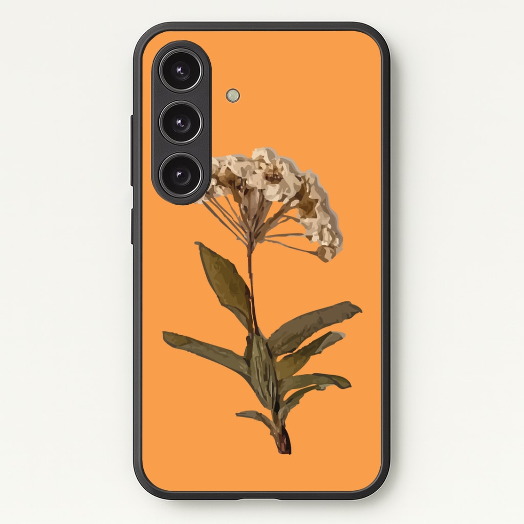 Bright Orange Pressed Flower Phone Case - Galaxy S24 Plus / Standard