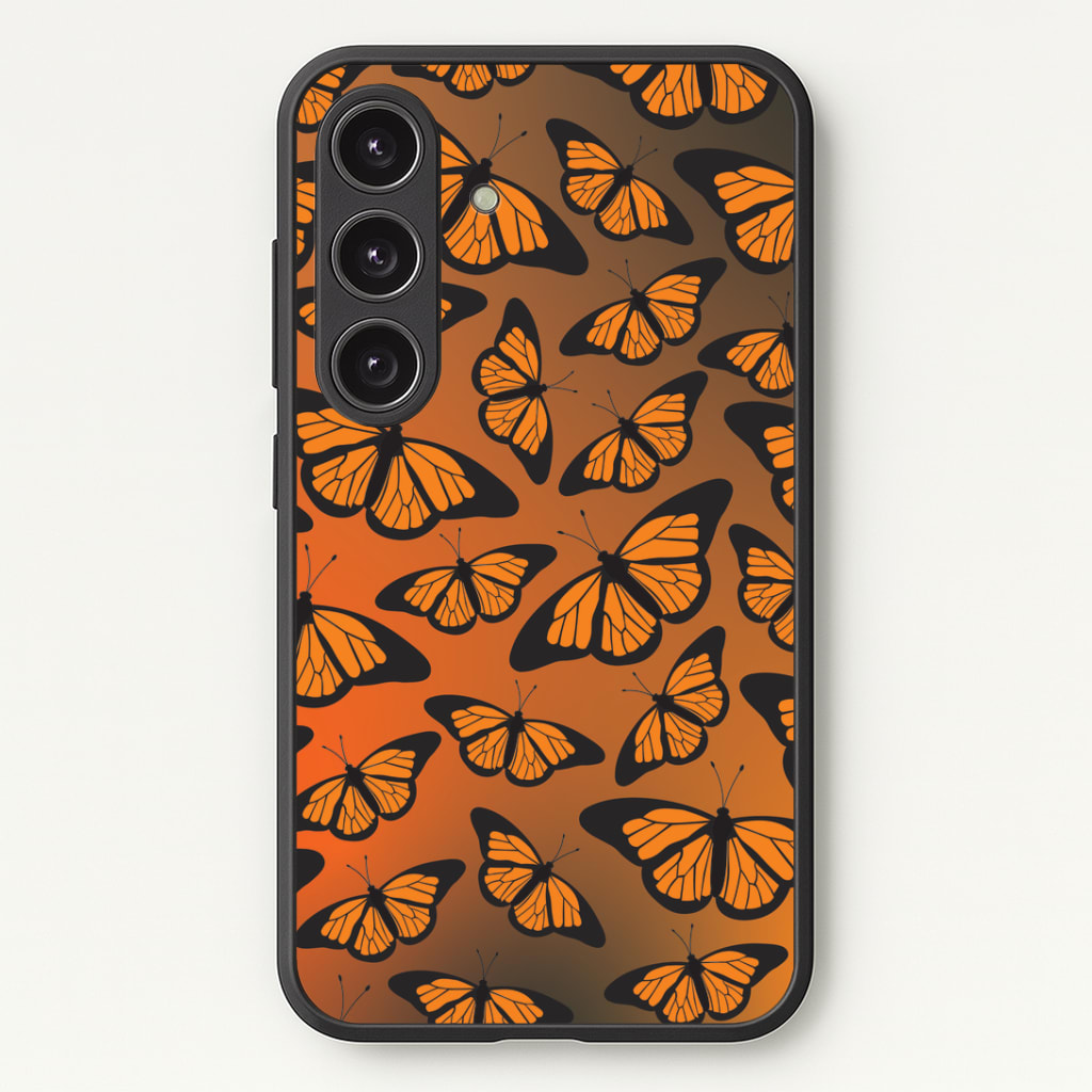 Orange Gradient Butterfly - Butterfly Patterns Phone Case - Galaxy S24 Plus / Standard
