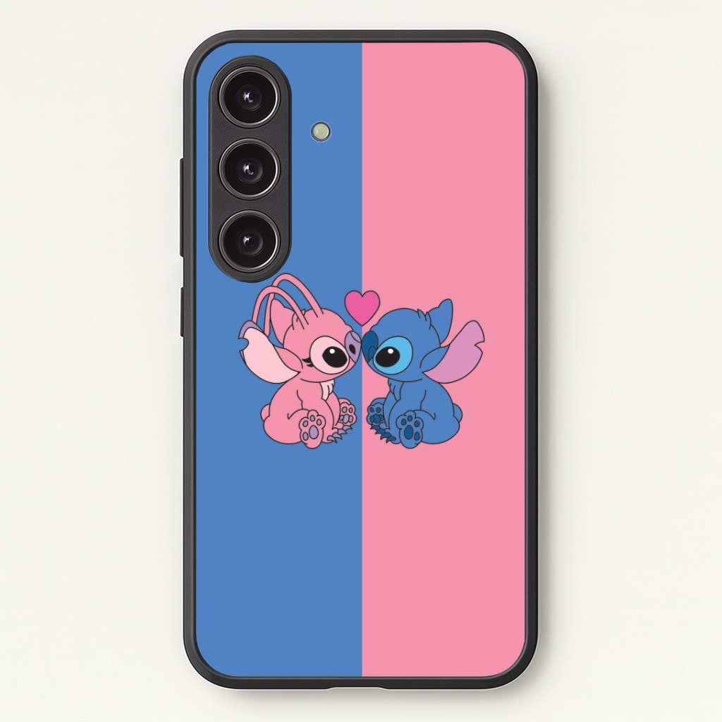 Angel And Blue Alien - Pink Alien Phone Case - Galaxy S24 Plus / Standard