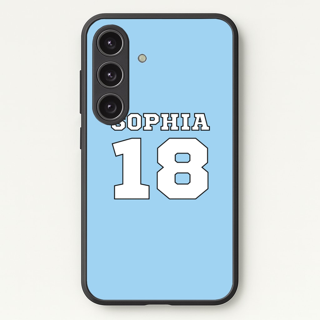 Light Blue - Personalised Football Phone Case - Galaxy S24 Plus / Standard
